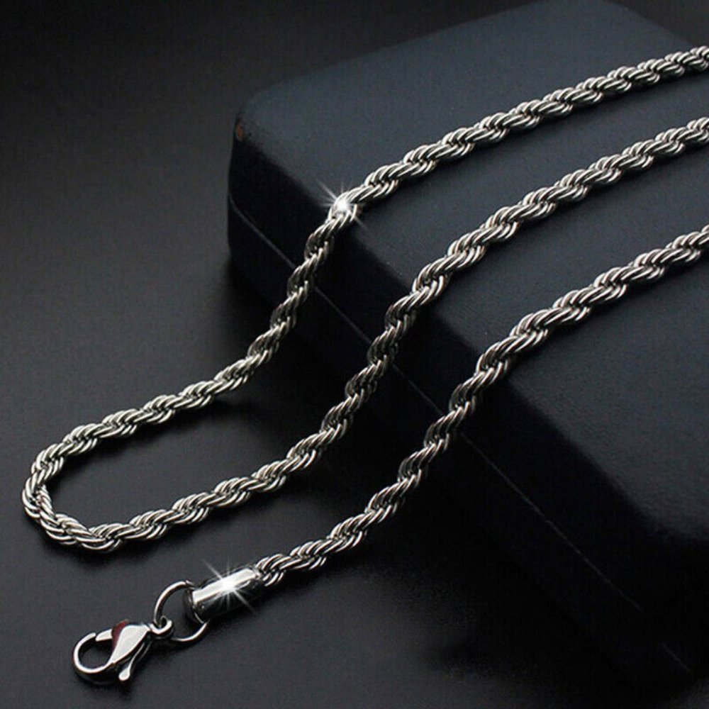 Men's Necklace Rope Chain Stainless Steel 24" 3mm Party Gift